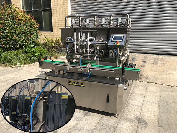 鄭州大顆粒醬料灌裝機生產線實拍