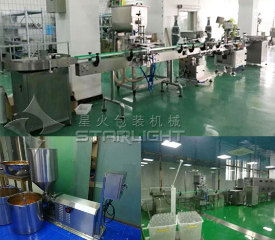 香辣醬灌裝機(jī)及全自動(dòng)醬料灌裝生產(chǎn)線實(shí)拍