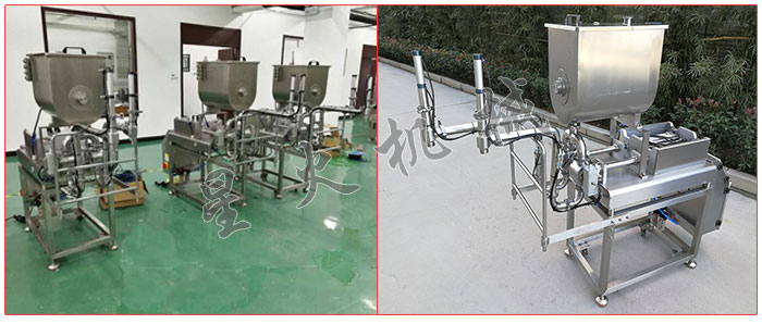 星火廠房雙頭臥式蝦醬灌裝機設備實拍